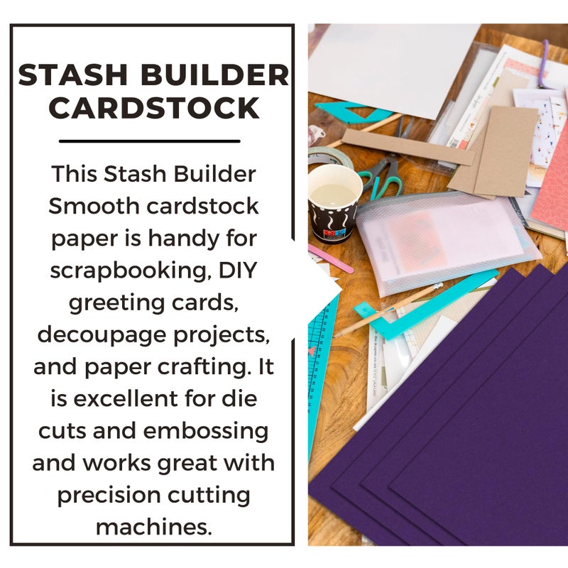Accent Design Paper Accents PA Paper Accents Stash Builder Cardstock 12" x 12" Purple Majesty, 65lb colored cardstock paper for card making, scrapbooking, printing, quilling and crafts, 25 box - Image 3